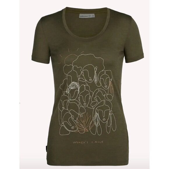 Icebreaker  Women’s Tech Lite II SS Scoop Neck Tee Size M Circle T-shirt Green - Picture 2 of 8